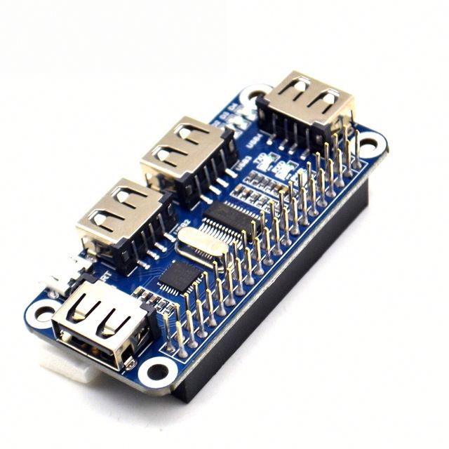 4 Port USB HUB HAT for Pi 3  2  Zero W Extension Board USB to UART for Serial Debugging Compatible with USB2.01.1