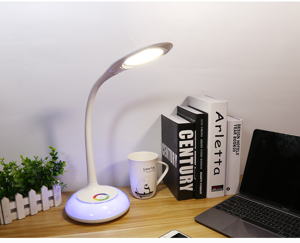 Modern rohs battery led night lamp for kids flexible touch switch under table light dimmer 3 color