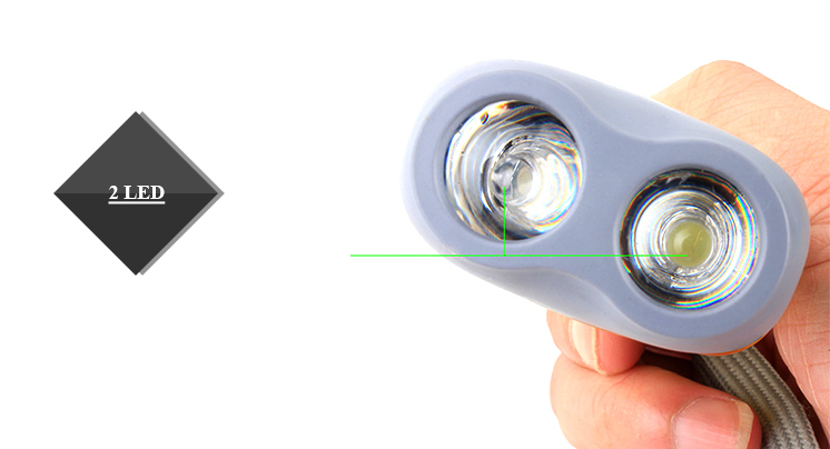 Mini 2 Led Dynamo Hand Press Flashlight Emergency Torch