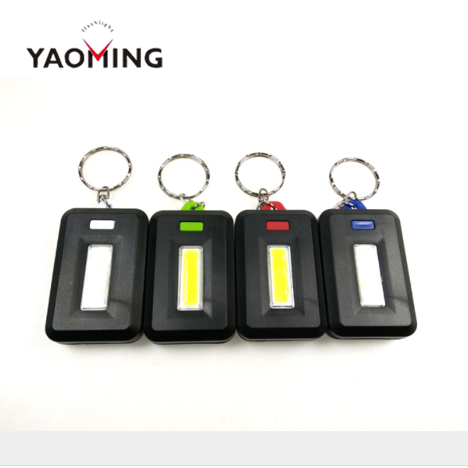 COB Led keychain flashlight light for camping emergency mini lights 3*AAA Dry Battery