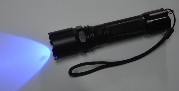 365 nm Ultraviolet LED Portable UV LED Torch Flashlight Kit with plastic box package