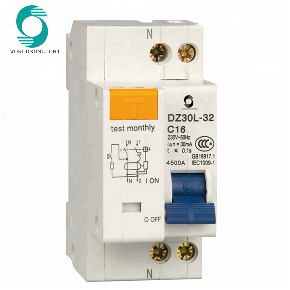 IEC1009 XDZ30L 1P+N 30MA 20A Residual Current Circuit Breaker rcbo with Overcurrent Protection