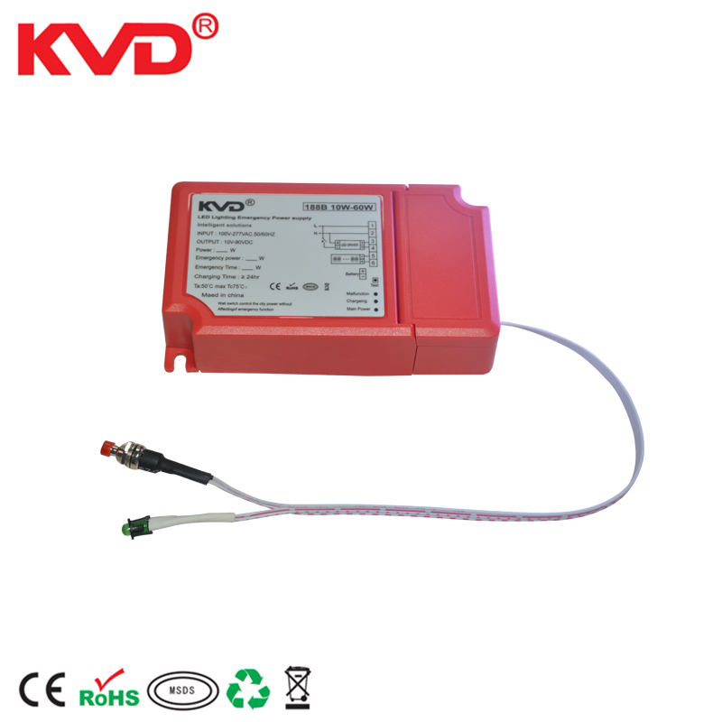 KVD factory battery powered LED lights for 10w-60w LED emergency downlight LED lamp automatic emergency device