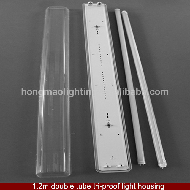 T8 T5 2 Lamp 2FT 4FT 5FT IP65 full plastic triproof light housing