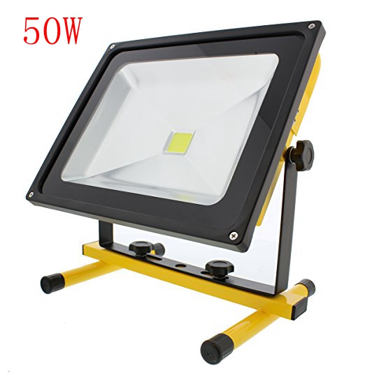 50W Super Bright Outdoor LED rechargeable Flood Lights, Waterproof, 3000lm, Daylight White, 6000K, Security Lights