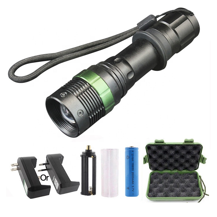 Water Resistant Dimmer Adjustable ZoomableTactical Flashlight Linterna LED With Pen Clip