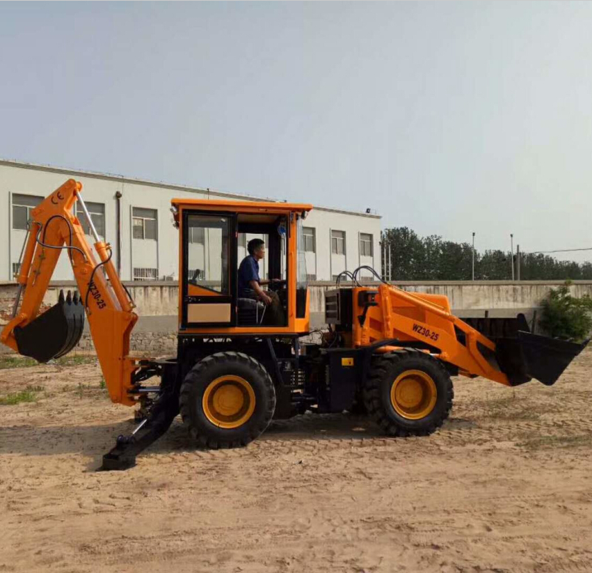 tractor with front end loader and backhoe