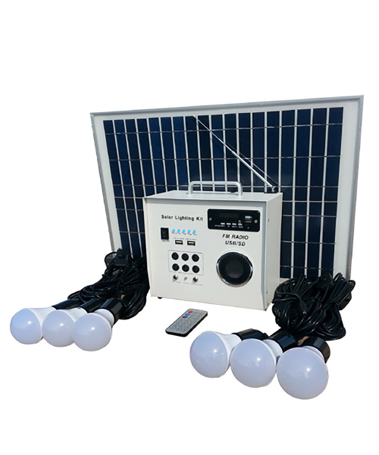 10w dc solar home lighting kit with rechargeable solar led light