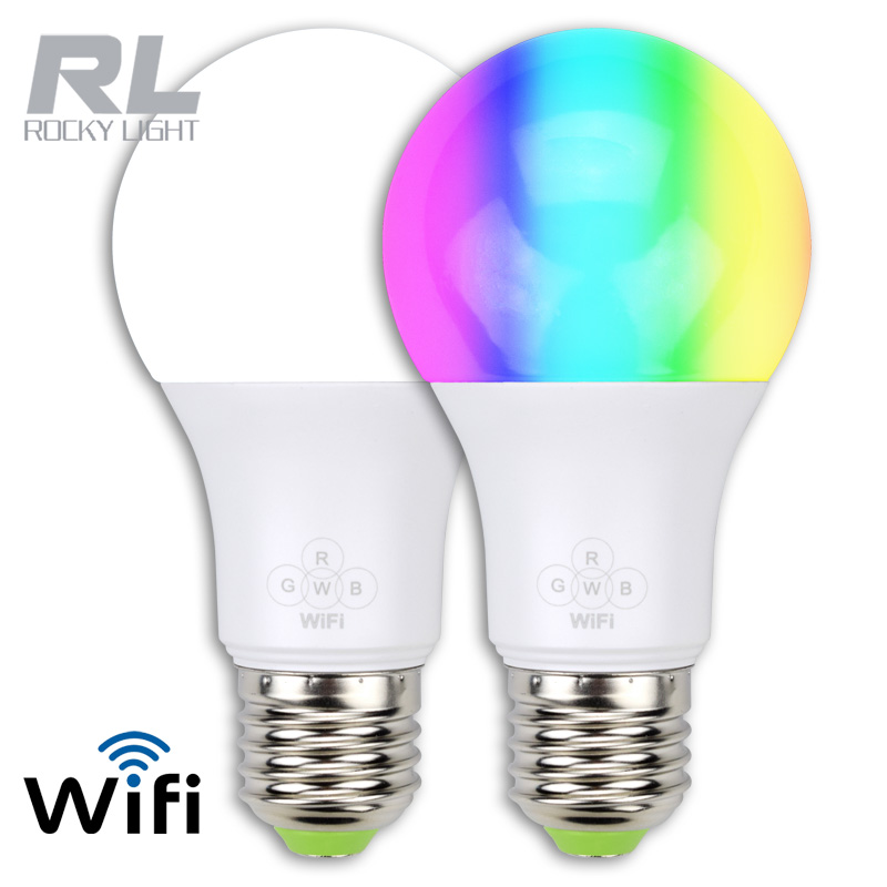 RGBW LED E27/B22 lamp head App control bluetooth Smart WiFi light bulb