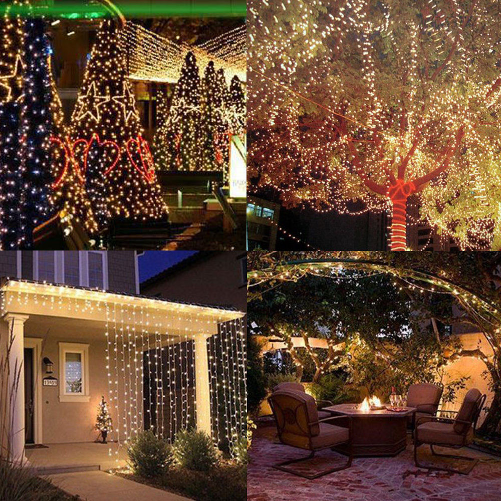 10M 33FT 100 led 3 AA Battery LED Silver Wire Fairy String Lights Lamps Christmas Holiday halloween Party Wedding Decoration