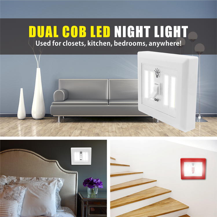 Hot New Products Batteries Included Colorful Dual Cob Led Night Lights