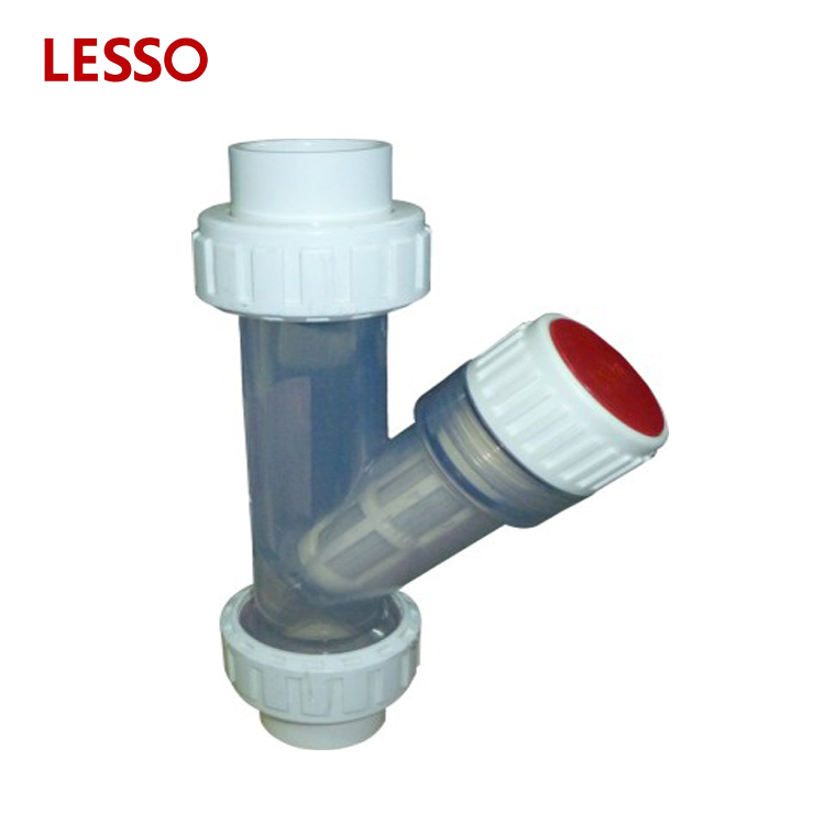 LESSO PVC pipe Fittings Y type filter water filter pipe fittings