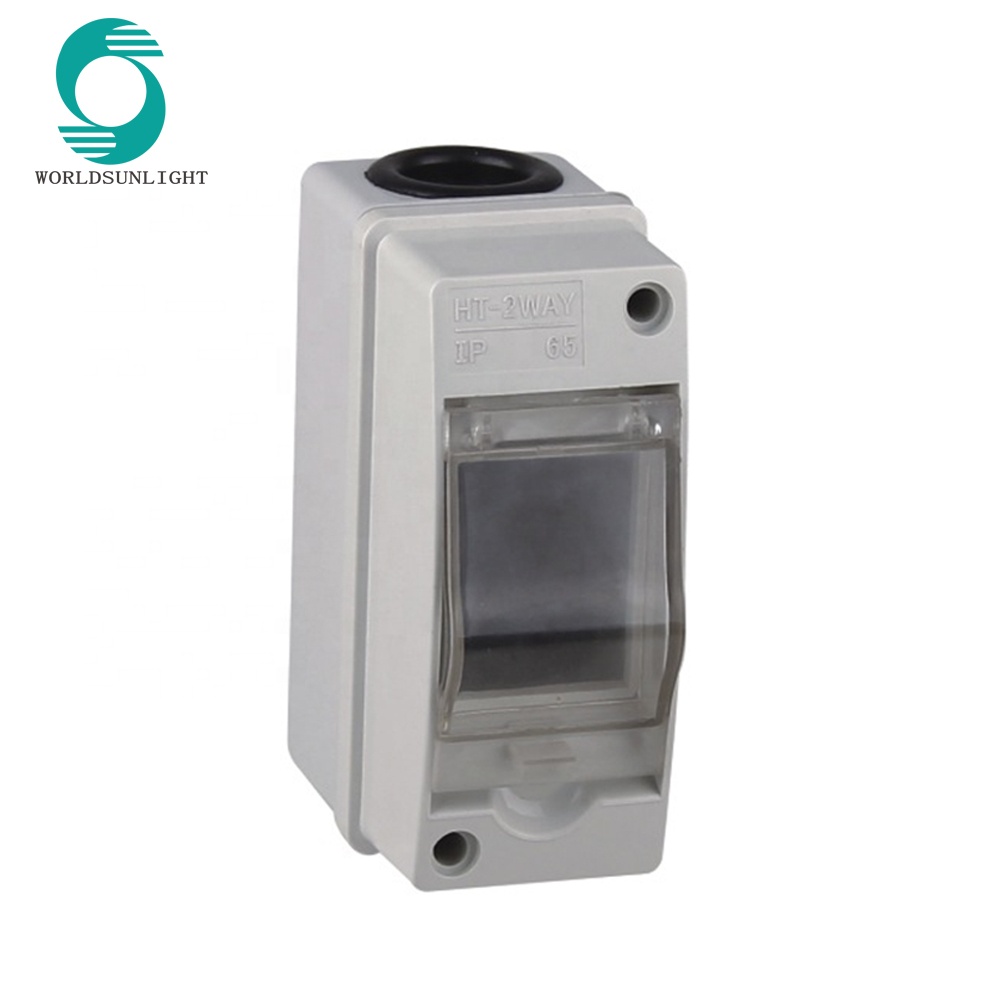 IP65 HT-2ways 2ways Plastic Electrical distribution box waterproof box for power supply 63a mcb