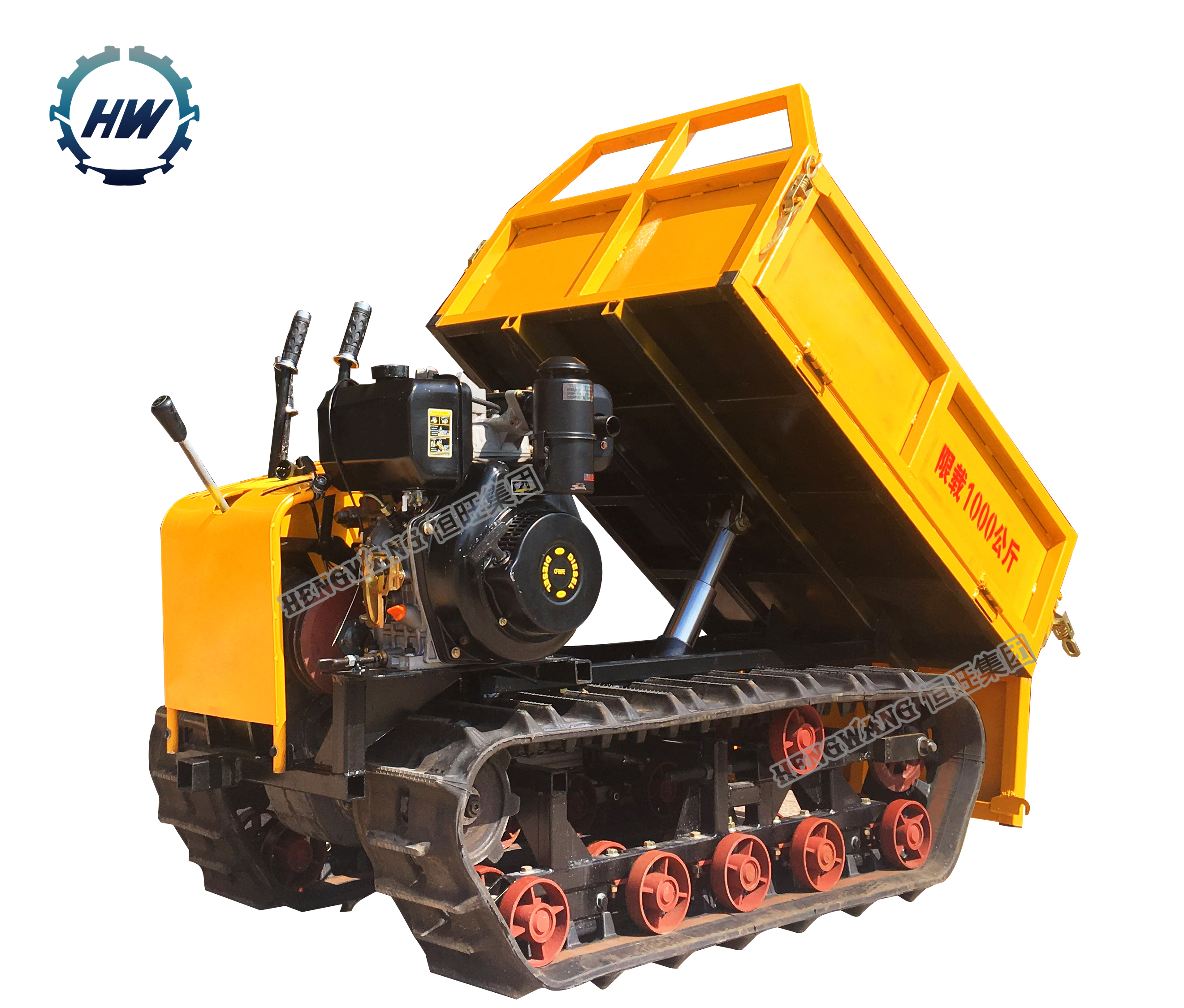 Diesel power 1 Ton rated load capacity mini crawler dump truck