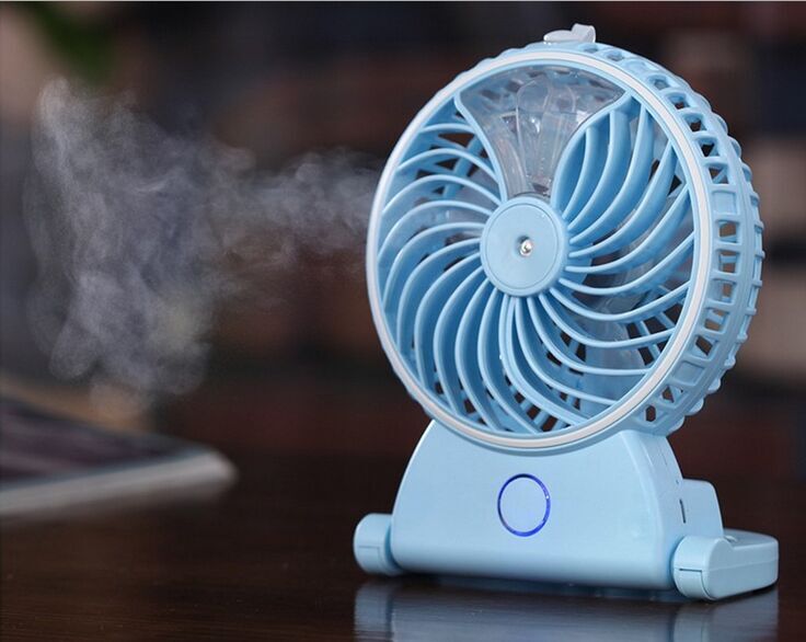 USB rechargeable portable water spray cooling fan water mist fan