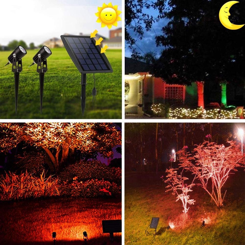 2pcs/pack 6V Outdoor Garden Light 2W Waterproof LED Flood Spot Light Wall Yard Path Landscape solar Lawn Lamp