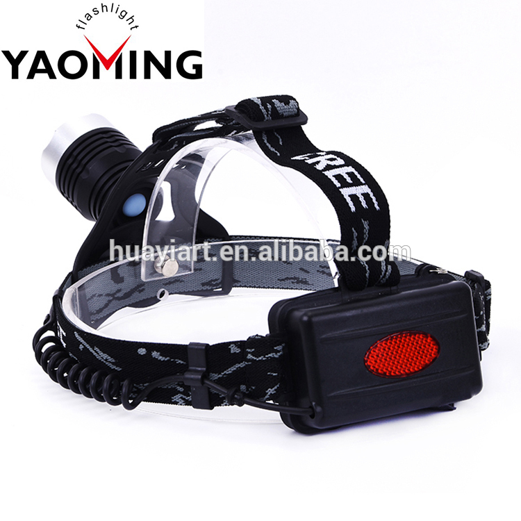 LED Headlamp Strong-Weak Strobe Function With Rechargeable 18650 Battery