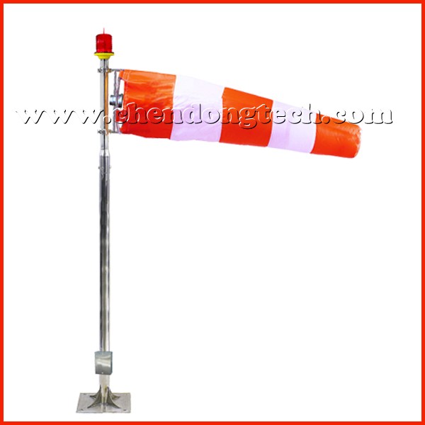 RED helipad White And Orange airport Windsock suppliers/Icao Lighted Wind sock Helipad Airport Wind Sock With  Obstruction Light