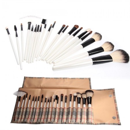 Set 20 pcs Professional Cosmetic Makeup Brushes + Checker Pouch