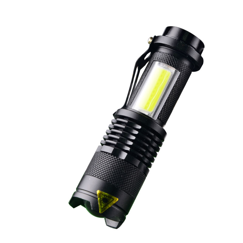 New Max Bright SK68 COB Zoom Dimmer Flashlight XPE 800lm 10W Portable Mini Flat COB LED Flashlight