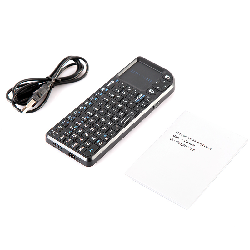 Hot 2.4G 2.4GHz Mini Wireless Multimedia Keyboard with Touchpad Laser with Backlit For PS3 Laptop Computer Free Shipping
