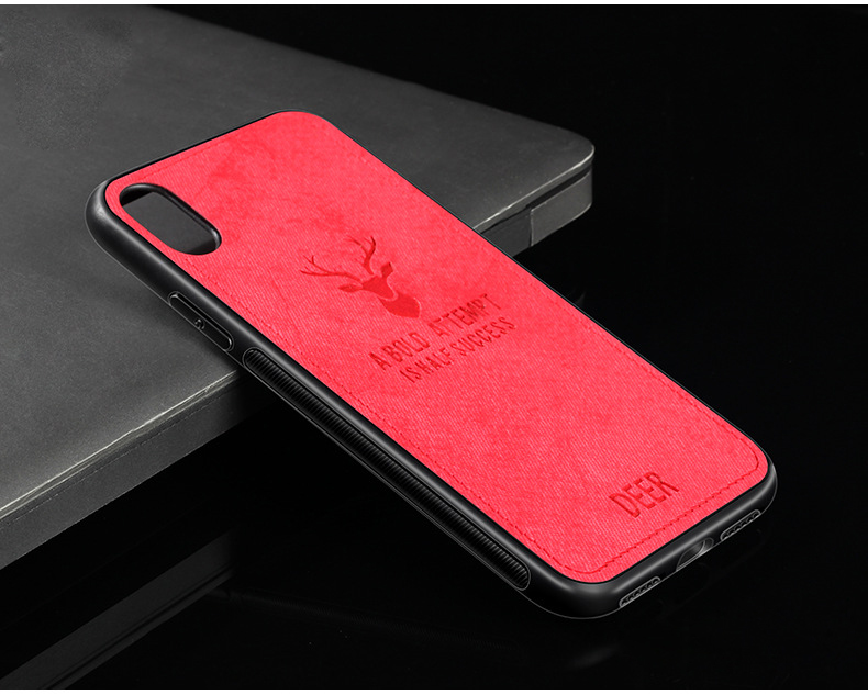 Protective Case Anti Slippery canvas and  Flexible Durable Shockproof elk deer PC Skin Case for Samsung galaxy A10 A20 A30