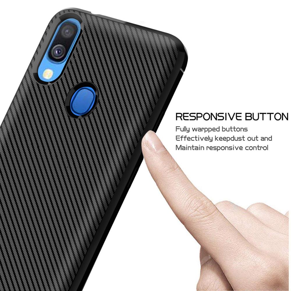 2019 New arrival Silicone carbon fiber phone case for Samsung galaxy A40 back cover