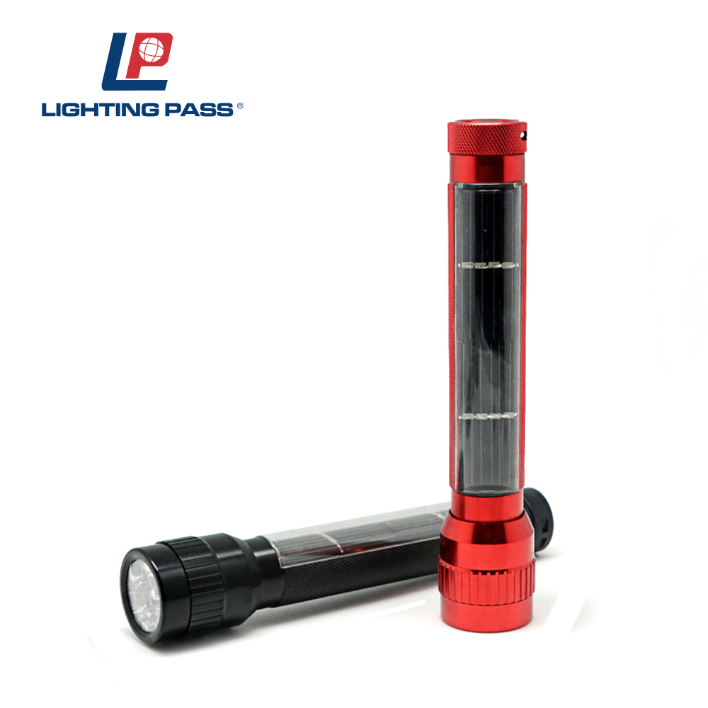 Super Bright LED Small Size Solar Power Supply Rechargeable Flashlight Torch