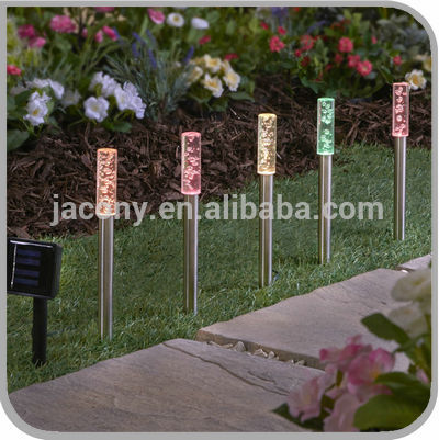 5 color changing Outdoor solar acrylic bubble stick stake string lights for patio (JL-7801A)