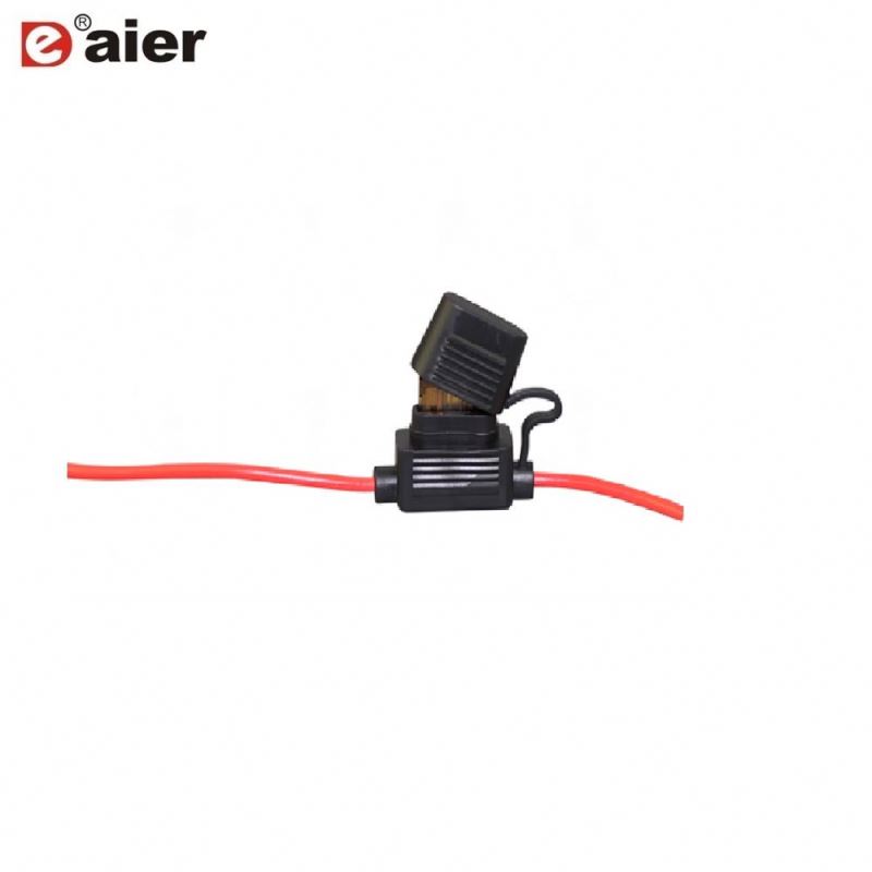Black 10A 32VDC Middle Blade Automotive Fuse Holder With Cover