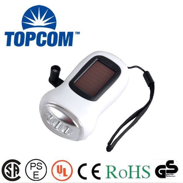 TP-PH005 Best Price 3 LED Hand Crank Solar Rechargeables Flashlight Price