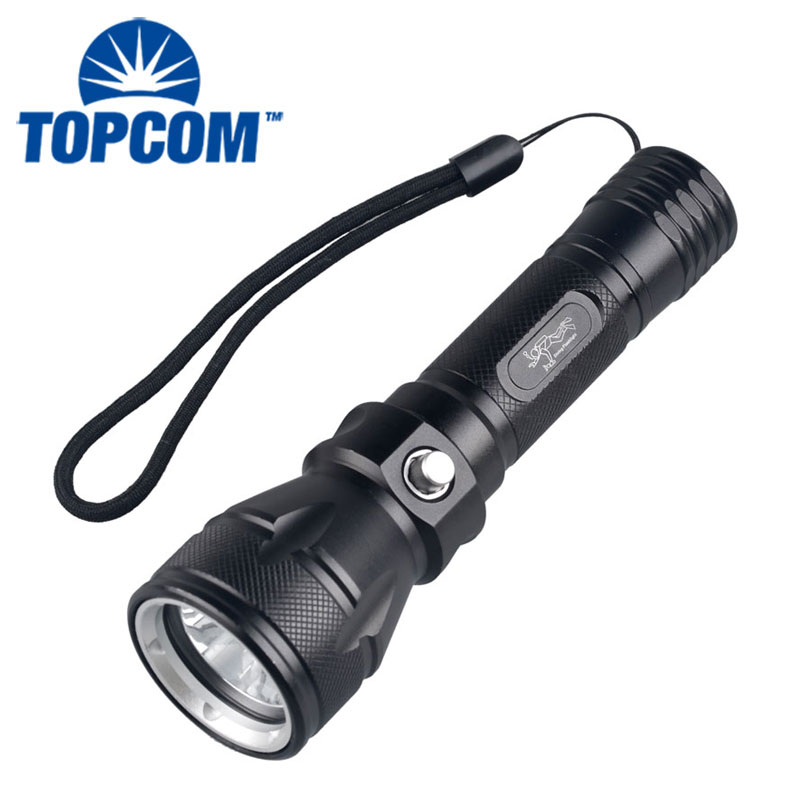 IP68 Waterproof Deep Blue Button Switch Diving Torch Led Flashlight Underwater