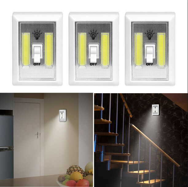 Super Bright COB Night Lamp LED Switch Light 4*AAA Battery Operated Magnet Emergency Light