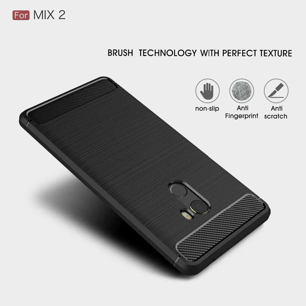 2017 New Arrival Carbon Fiber Tpu case for XiaoMi Mix 2 brushed tpu soft cover for XiaoMi Mix 2