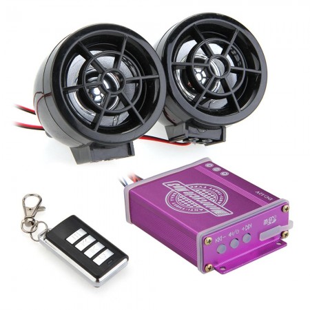 Waterproof Motorcycle Audio Remote Sound System TF Card MP3 FM Radio Black