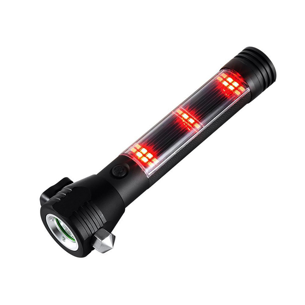 Tactical Self Defensive Solar Powered LED Car Emergency Flashlight