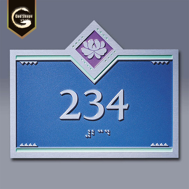 Customized Factory Braille Plaque Sign Door Name Restroom Wayfinding Toilet Plate Door Office Sign