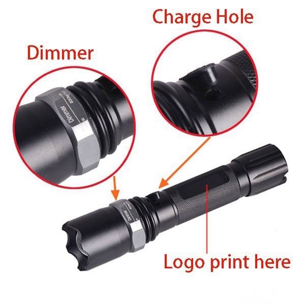 High power rechargeable aluminum tactical led flashlight/Camping,Hiking,Climbing Torch/Rechargeable LED Flashlight