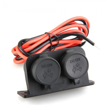 2 Way 12V Waterproof Motorbike Motorcycle Cigarette Lighter Adapter Power Socket
