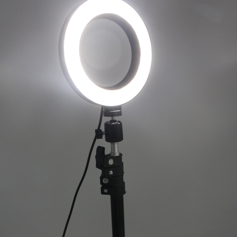 6 inch USB Ring Light Tabletop Shooting Annular Lamp Makeup Light for Video Youtube with Tripod Phone Holder