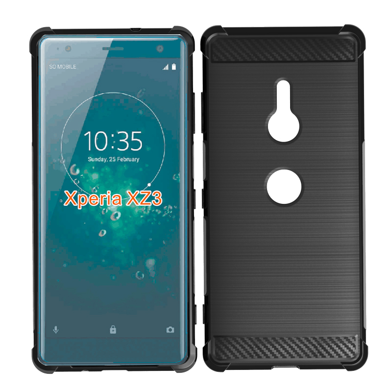Carbon Fiber Soft Tpu case for SONY Xperia XZ3