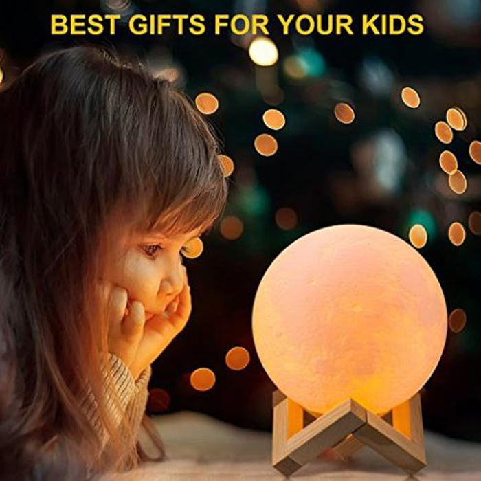 Goldmore 5.9 inch Touch& Remote Control Decorative 16 Colors lunar light led  moon night light for Kids, Birthday, decoration