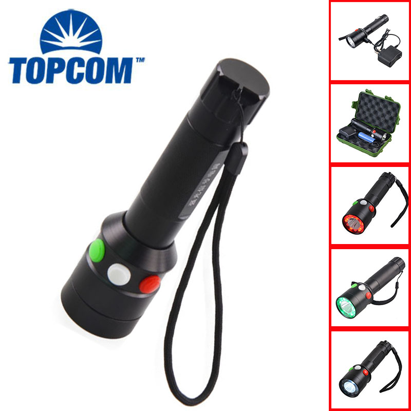 High Power 3 Colors Changing LED Torch Aluminum LED Signal Flashlight