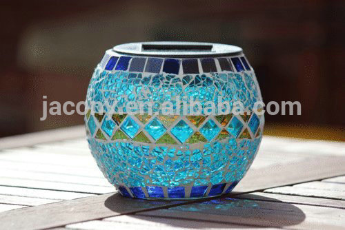 solar mosaic table glass jar (JL-2503)