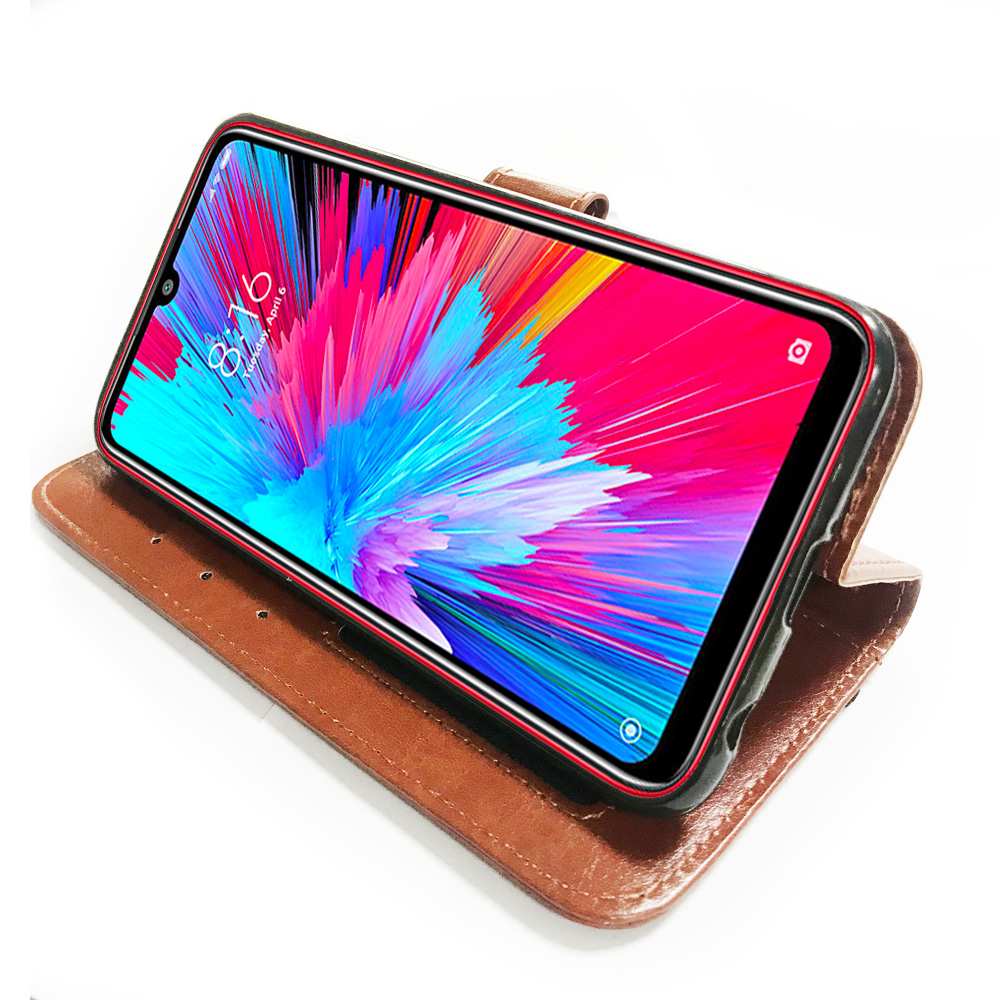 High Quality PU Leather Magnetic Flip Case for Redmi Note 7S with stands Wallet Book Cell phone Case
