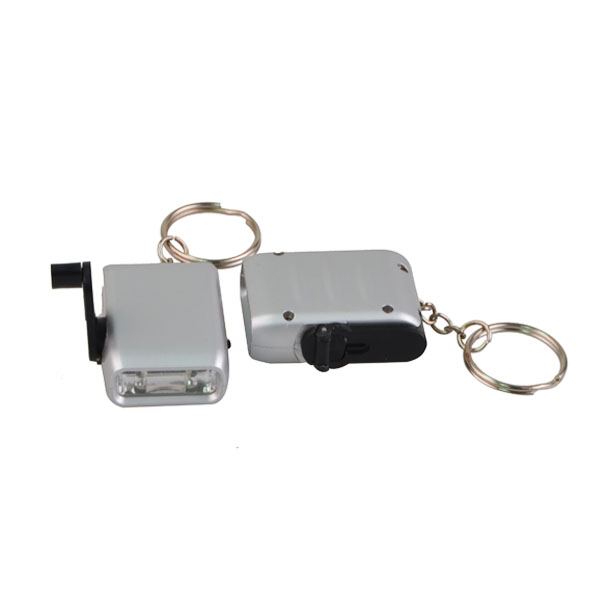 TP-PH001 ABS Plastic Mini LED Keychain Hand Crank Flashlight