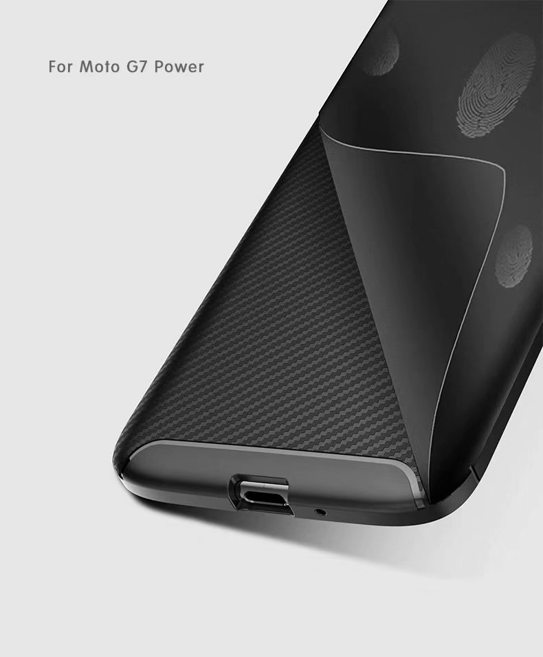 Carbon Fiber 360 Protective phone case For Motorola Moto G7 Power TPU Silicone back cover case