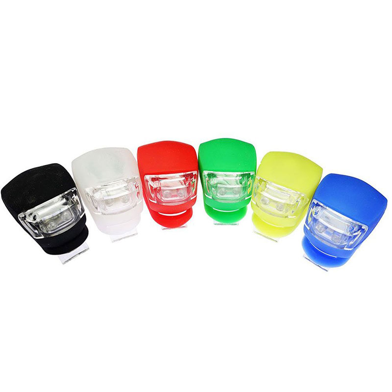 Colorful Silicone 2 LED Wrap-around Bike Lights 3 Modes  Silicone LED Bike Light with Customized Package