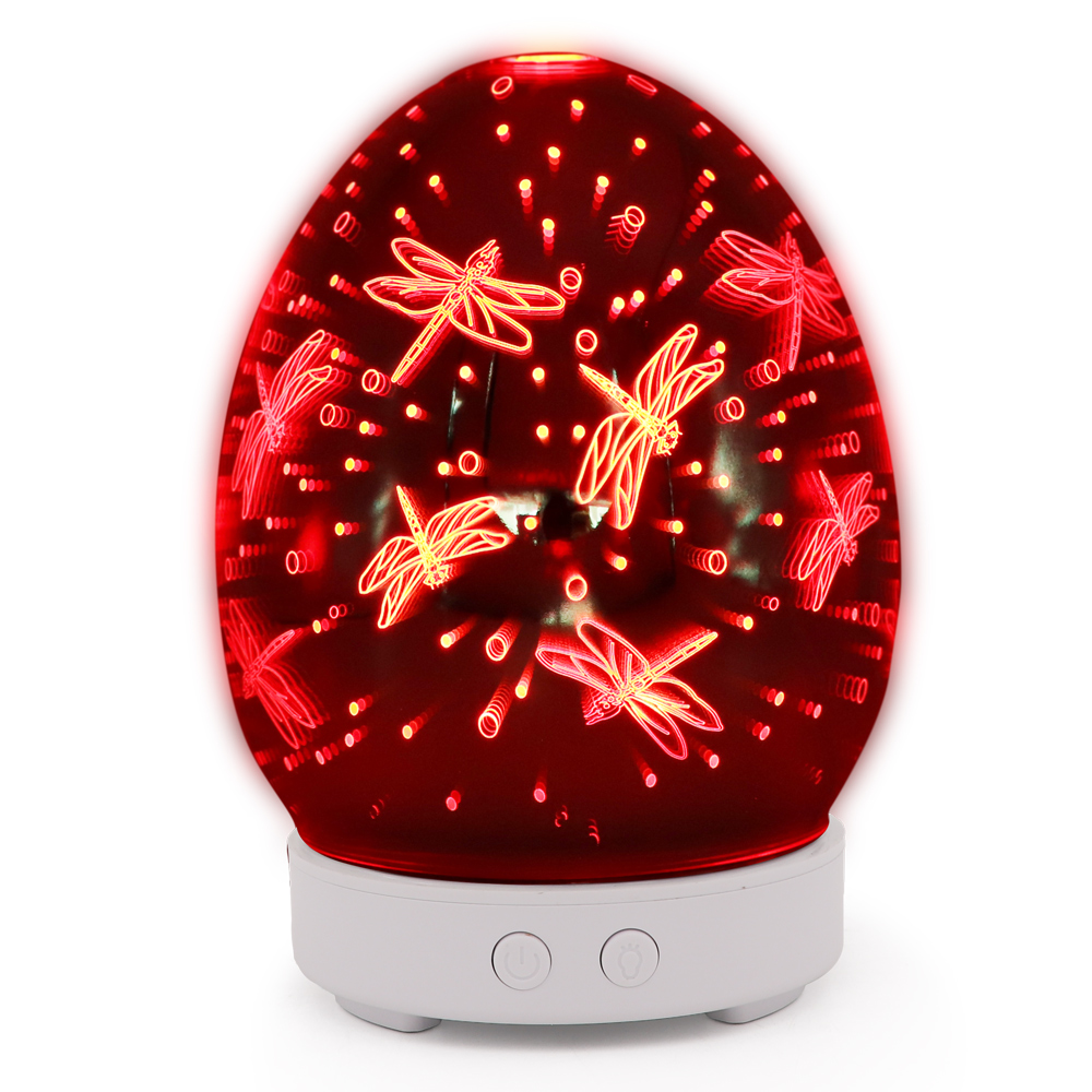 2019 Amazon Top Seller 3D Glass Aroma Humidifier Colorful Aromatherapy, 3D Essential Oil Aroma Diffuser Rainbow Air Humidifier