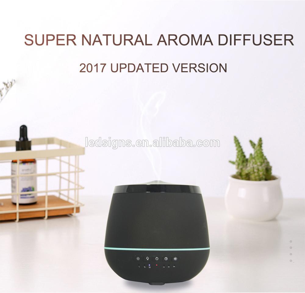 Bluetooth Speaker 200ml Dark Wood Grain Aroma Essential Oil Diffuser with 7 Colors Lighting as Christmas Gift